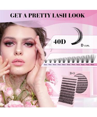 DIY Lash Extension Kit with D Curl Cluster Lashes for Home - Lash Bond, Seal, and Applicator Tool Included - Individual Eyelashes - B&Q - 1 Pack - Buy Online on SooperMarket.com