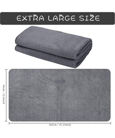 Super Absorbent Microfiber Hair Towel Wrap for Women - Quick Dry Turban for Wet Curly Long Thick Hair - Anti Frizz & Hands-Free Drying Towel (Grey) - Buy Online on SooperMarket.com