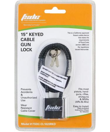 California DOJ-Approved Keyed Cable Gun Lock - FSDC-CL1020RKD 15 - Buy Online on SooperMarket.com