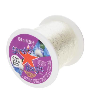 Stretch Magic Bead & Jewelry Cord - Strong & Stretchy, Easy to Knot - Clear Color - 0.7mm diameter - 100-meter (328 ft) spool - Elastic String for making beaded jewelry