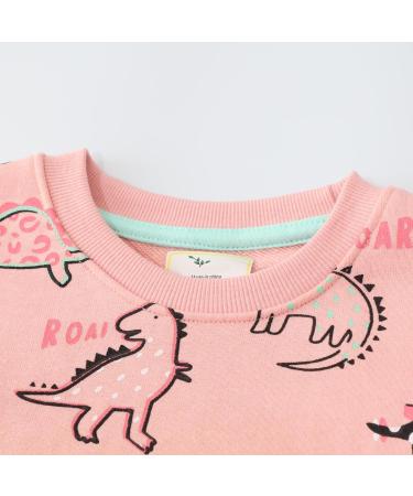 Girls Dinosaur Sweatshirt | Kids Cotton Top | Long Sleeve Pullover | Toddler Clothes | Age 1-12 Years - Buy Online on SooperMarket.com