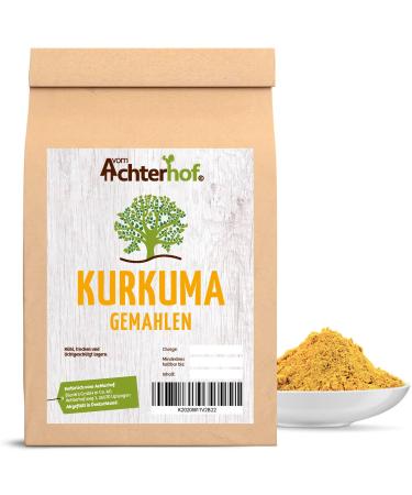 Turmeric powder 1000g |Ground yellow root |aromatic spicy |Turmeric for seasoning & cooking |High quality turmeric root (curcuma)Pressure quality examinedfrom the Achterhof 1 kg (1 Pack)