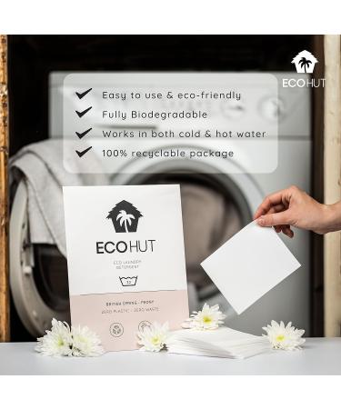 EcoHut Laundry Sheets - Non Bio Laundry Detergent Sheets - 32 to 64 Loads- Laundry Sheets Detergent - Eco Laundry Detergent UK - Travel Laundry Detergent - Laundry Strips Peony 32 Count (Pack of 1) - Buy Online on SooperMarket.com