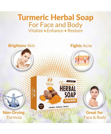 Turmeric Soap Bar for Acne, Dark Spots & Brightening - Hydrating Face & Body Cleanser - USA Made Skin Brightening Treatment 4oz - Buy Online on SooperMarket.com