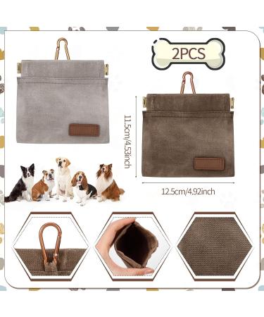 Jostift 2-Piece Dog Training Treats Bag - Portable Hands-Free Dispenser with Carabiner | Ideal for Training & Walks (Brown & Gray) - Buy Online on SooperMarket.com