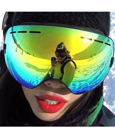 GANZTON Ski Goggles | Double Lens UV Protection & Anti-Fog | Unisex Snowboard Goggles for Men Women Boys & Girls - Black - Buy Online on SooperMarket.com