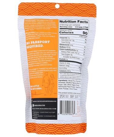 NORA Tempura Original Seaweed Snacks - 1.6 OZ | Healthy & Delicious Seaweed Treat - Buy Online on SooperMarket.com