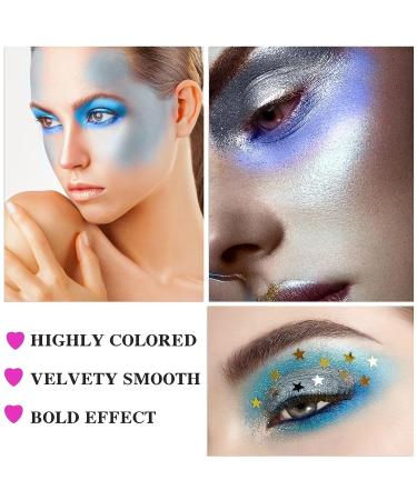 QIUFSSE Blue Eyeshadow Palette - 15 Colors Matte Glitter Blendable Eye Shadow Set for Women | Long Lasting Metallic Shades | Christmas Gift Idea - Buy Online on SooperMarket.com