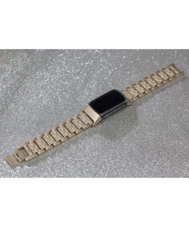 Mtozon Bling Bands for Fitbit Charge 5 - Dressy Metal Bracelet with Luxurious Rhinestones - Women's Soft Gold Wristband Replacement - Buy Online on SooperMarket.com