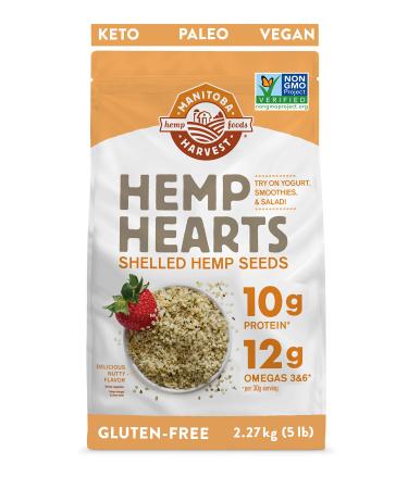 Manitoba Harvest Hemp Hearts Raw Shelled Hemp Seeds 5lb; with 10g Protein & 12g Omegas per Serving Non-GMO Gluten Free