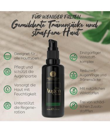 Organic Eye Cream 50ml - High-Dose 100% Vegan Anti-Aging & Dark Circle Remover - Sustainably Made in Germany - Buy Online on SooperMarket.com