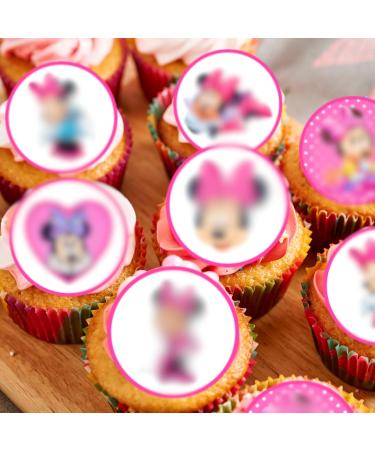PRECUT Pink Mouse Cupcake Toppers Pink Mouse Theme Mini Edible Cake Decorations Edible Cute Mouse Party Decorations Mini Mouse Cake Topper Edible Princess Cupcake Toppers (24) - Buy Online on SooperMarket.com