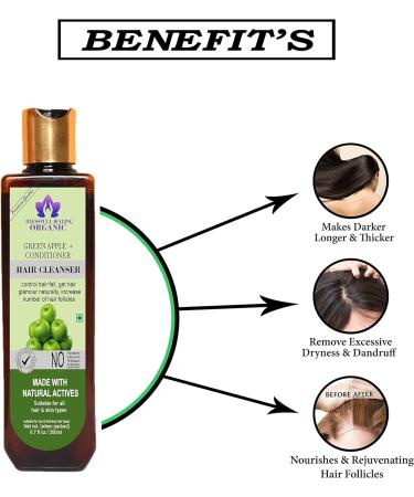Blessfull Healing Organic Green Apple + Conditioner Hair Cleanser | Shampoo 200 ML (Packing May Vary) - Buy Online on SooperMarket.com