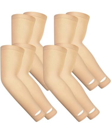 4 Pairs Protective Arm Sleeve Thin Skin and Bruising Elderly Skin Protector Sleeve Tear Bruise Compression Abrasions Sun Exposure Arm Protection Sleeve Breathable Forearm Sleeve for Men Women