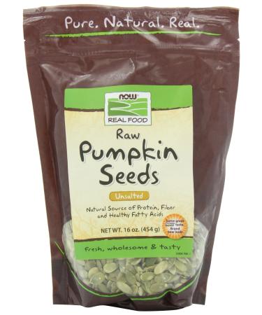 Now Foods Real Food Raw Pumpkin Seeds Unsalted 16 oz (454 g)