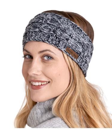 Brook + Bay Ear Warmer Headband For Women - Ear Covers For Cold Weather Winter Headband Fleece Headband & Knit Ear Warmer Headband Black/Gray Mix