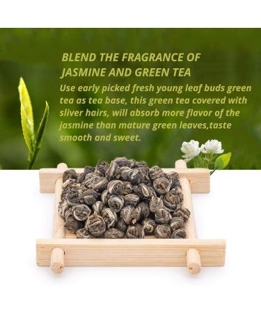 Oriarm Jasmine Pearls Tea Loose Leaf 1000g (Pack of 2) - Chinese Dragon Pearls Jasmine Green Tea Leaves - 1st Grade - Brew Hot or Iced Tea Jasmine Pearls Tea 1000g - Buy Online on SooperMarket.com