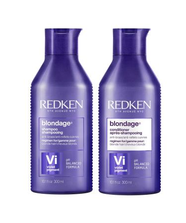 REDKEN Blondage Color Depositing Purple Shampoo & Conditioner Set For Blonde Hair | Hair Toner | For Blonde & Color Treated Hair | Neutralizes Brassy Tones In Blonde Hair | Citric Acid Shampoo & Conditioner 10.1 Fl. Oz (Pack of 2)