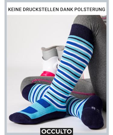 Occulto Children's Ski Socks 2-Pack Mondi - Size 35-38 Blue | Premium International Shipping - Buy Online on SooperMarket.com