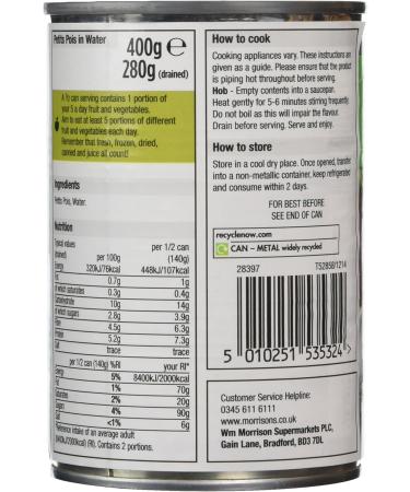 Morrisons Petits Pois 400g - Buy Online on SooperMarket.com