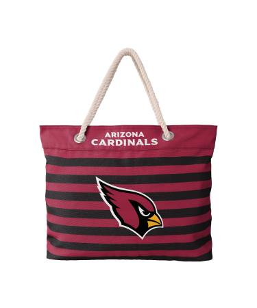 FOCO NFL Team Logo Nautical Stripe Tote Beach Bag Arizona Cardinals One Size Team Color