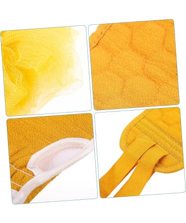 NOLITOY 2 Sets Exfoliating Back Scrubber - 3pcs Glove Pull Back Shower Towel & Loofah Sponge Belt - Mesh Bath Back Strip Yellow 85x9.5CM - International Shipping Available - Buy Online on SooperMarket.com