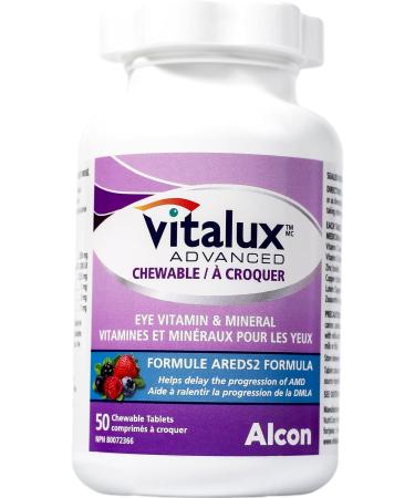 VITALUX Advanced Chewable Ocular Multivitamin Macular Degeneration Supplement with AREDS 2 AMD 50 Tablets - Buy Online on SooperMarket.com