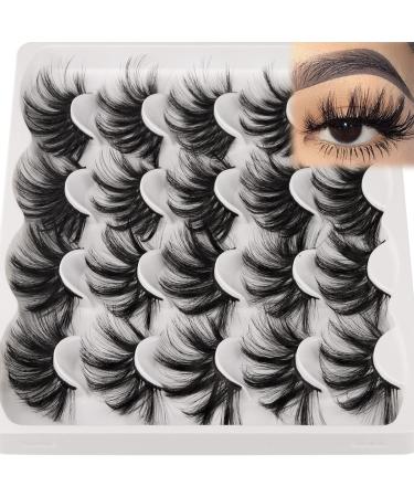 False Eyelashes Mink Lashes 25mm Long Eye Lashes Pack Dramatic 6D Wispy Thick Volume Fake Eyelashes by Geeneiya (2 Styles Mixed) Lightweight