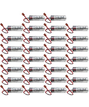 WELLVEUS 30 Pack ER6VCT 3.6V 2000mAh Battery with Small JAE Plug for Robot OTC ER6BWK67PT Battery ER6V/3.6V