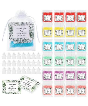 24 Set Bath Salts bulk Bubble Bath Salts for Women Relaxing Bath Spa Set Mineral Bath Soak for Wedding Gifts bride Shower Bachelor Party Favor with Thank You Card and Organza Bags (Eucalyptus)