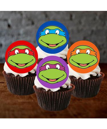 24 Ninja Turtle Cupcake Toppers Theme #1 Edible Ninja Turtle Cake Topper Ninja Turtles Birthday Decorations Ninja Turtle Cake Toppers Ninja Cake Decorations Ninja Turtle Party - Buy Online on SooperMarket.com