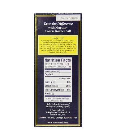 Morton Coarse Kosher Salt 1.36kg: Finest Quality for Cooking and Seasoning - Buy Online on SooperMarket.com