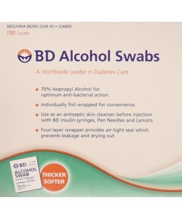 BD Regular Alcohol Swabs 100 ct ( Pack of 2 )