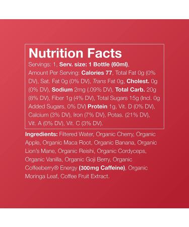 Max Energy Shot with Superfoods & Organic Caffeine - Brain Support, Mushroom Blend, Maca - Vegan & Gluten-Free (6 Pack) - Buy Online on SooperMarket.com