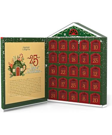 Highfield Cottage Tea Advent Calendar Tea Gift Set - 25 Assorted Teabags English Breakfast Earl Grey Camomile Chai Tea Afternoon Peppermint Rose Blush Summer Berry 46.1g/1.62oz  - Buy Online on SooperMarket.com