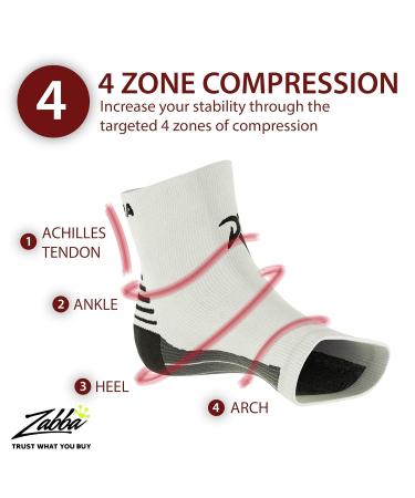 Rymora Plantar Fasciitis Support Socks - Medium Arch Compression for Men and Women - White (One Pair) - Buy Online on SooperMarket.com