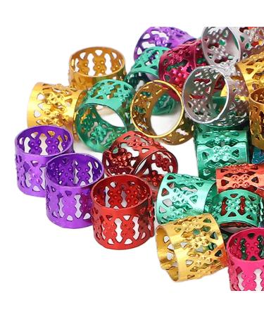100PC Dreadlocks Pearls - Colorful Aluminum Hair Braid Decorations & Jewelry Accessories for Stylish Hairstyles - Buy Online on SooperMarket.com
