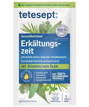 Teteseept Meeressalz Cold time Bad - Health bath for the cold season with 6 essential oils - soothing bathing additive with a natural sea salt - 10 x 80 g