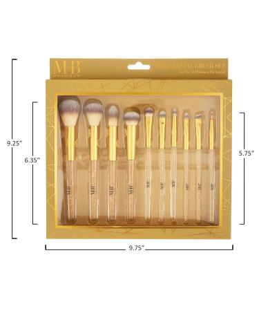 Expressions 10pc Pro Makeup Brush Set with Sparkling Gemstones - Quality Soft Bristle Tools for Professional Makeup - Buy Online on SooperMarket.com