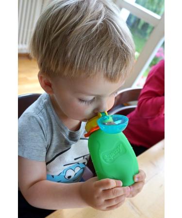 Squeasy Snacker Green - Reusable Silicone Squeezy Pouch 180ml | BPA-Free Self-Filling Snack Pouch for Kids - Buy Internationally! - Buy Online on SooperMarket.com