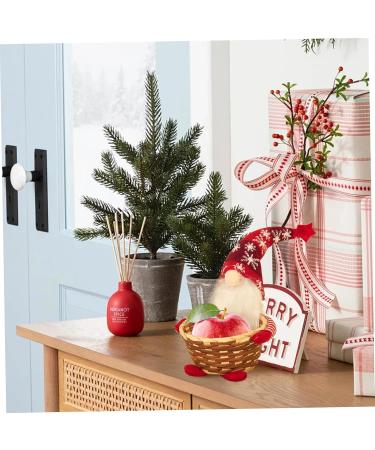 Christmas Candy Basket Table Decor Gnomes Wicker Basket for Christmas Candy Storage Jars Weaving Santa Claus Storage Basket for Christmas Decorations Red Christmas Table Decoration Christmas Storage - Buy Online on SooperMarket.com