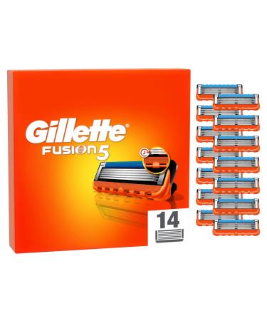 Gillette Fusion 5 razor blades for razors 14 replacement blades for wet razors for men with 5-blade Made in Germany 14 blades