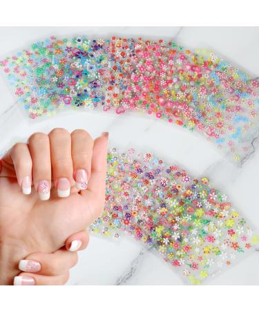 30 Sheets Flower Nail Stickers 3D Self Adhesive Colorful Daisy Nail Stickers Cute Nail Stickers DIY Nail Art Stickers Flower Nail Decals for Women Girls Nails Decoration
