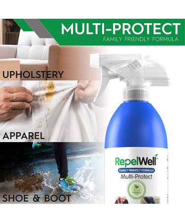RepelWell Multi-Protect Stain & Water Repellent (12oz) Eco-Friendly  Pet-Safe Spray Keeps Your Belongings Clean  Dry and Looking Like New  Protects Fabric  Upholstery  Leather  Footwear & More Multi Protect 12oz - Buy Online on SooperMarket.com