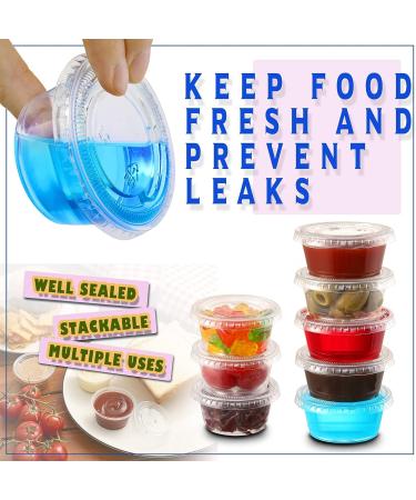 260 Sets 2oz Jello Shot Cups with Lids - Stackable Plastic Containers for Parties, Trips, and Lunch - Airtight Portion Cups for Salad Dressing, Dipping Sauces, and Condiments - Buy Online on SooperMarket.com