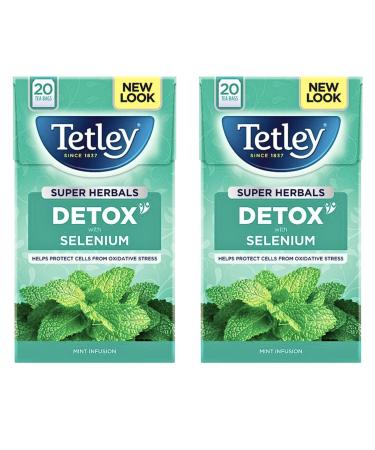 Tetley Super Herbals Mint Detox Tea 20 Per Pack (2 Pack Bundle)