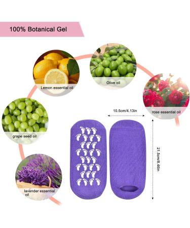Jinlaili Moisturizing Gel Socks - 2 Pairs Infused with Vitamins & Oils for Soft Hydrated Skin - Spa Quality Repair for Dry Feet - Buy Online on SooperMarket.com
