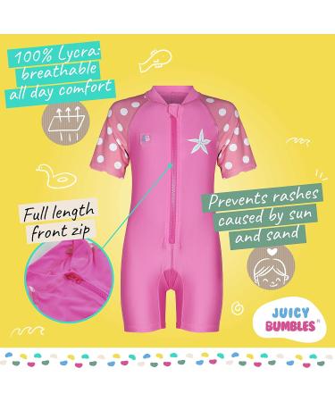 Juicy Bumbles Baby Swimsuit - One Piece Toddler Swimming Costume - Short Sleeve Boys and Girls Swimming Costume (1 Year, Starfish) - Buy Online on SooperMarket.com