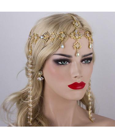 Bridal Headband and Earrings Crystal Jewelry Set for Women - Wedding Tiara Rhinestone Hair Accessories - Buy Online on SooperMarket.com