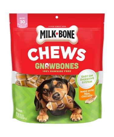 Milk-Bone Gnaw Bones Long Lasting and Rawhide Free Dog Treats Mini Knotted Bones Chicken Mini